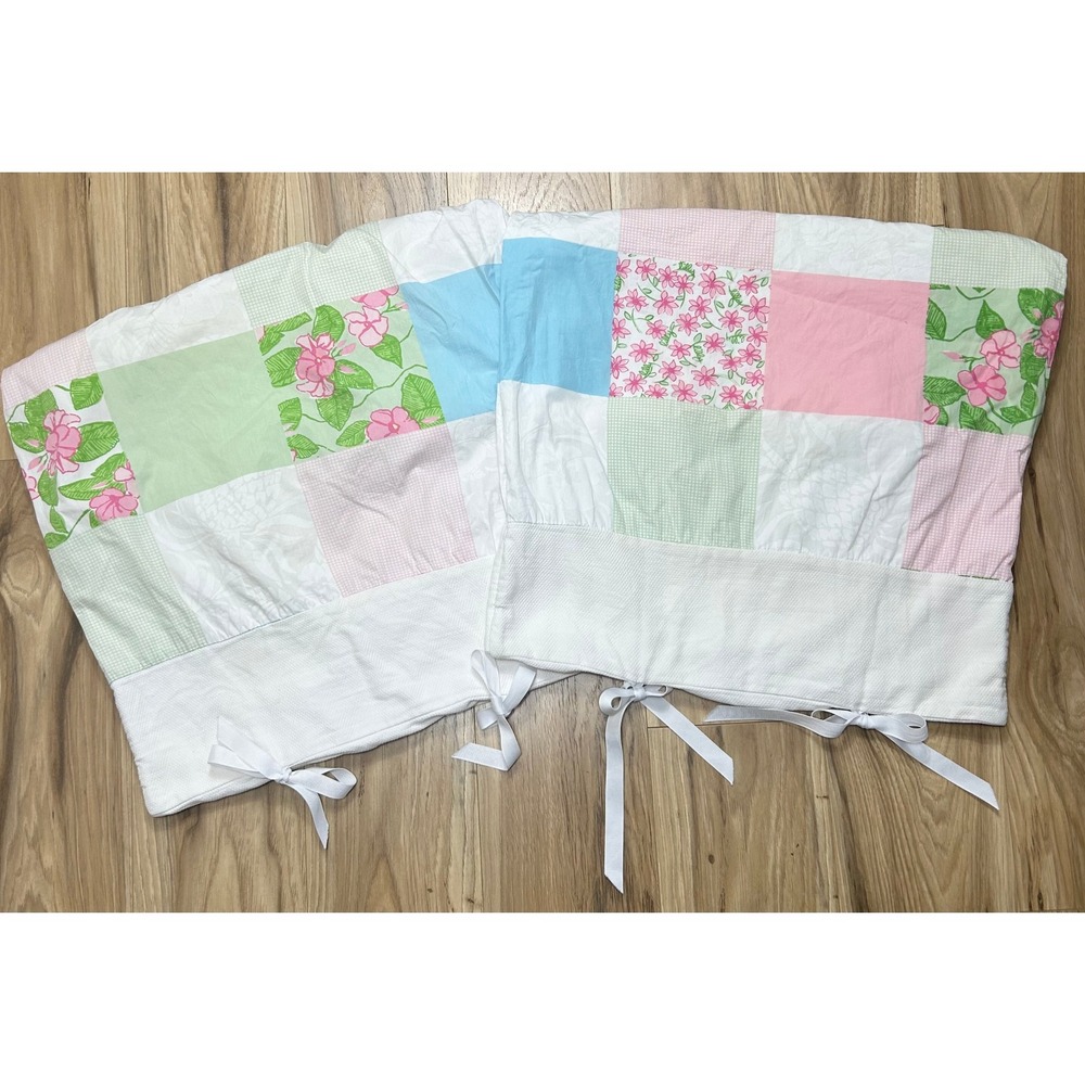 VTG‎ Lilly Pulitzer Pillow Shams SET/2 Standard Perfectly Patched Pastel Cottage